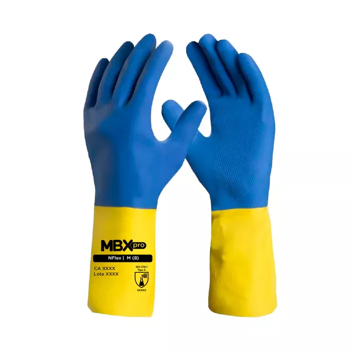 LUVA LATEX/NEOP AZUL/AMARELO NFLEX TAM 9 CA 49127 MEDIX | Tutela