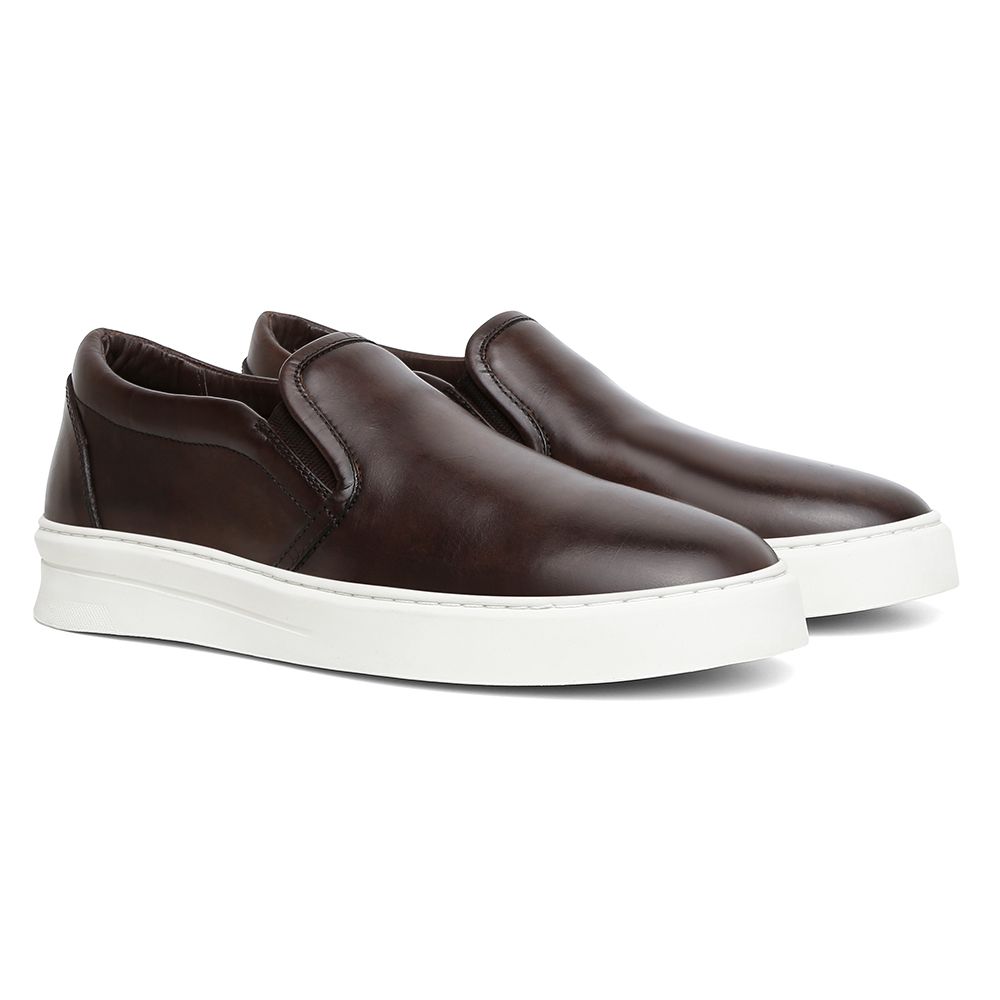 Slip on Masculino New Feet em Couro Capuccino 3615 - Masculino