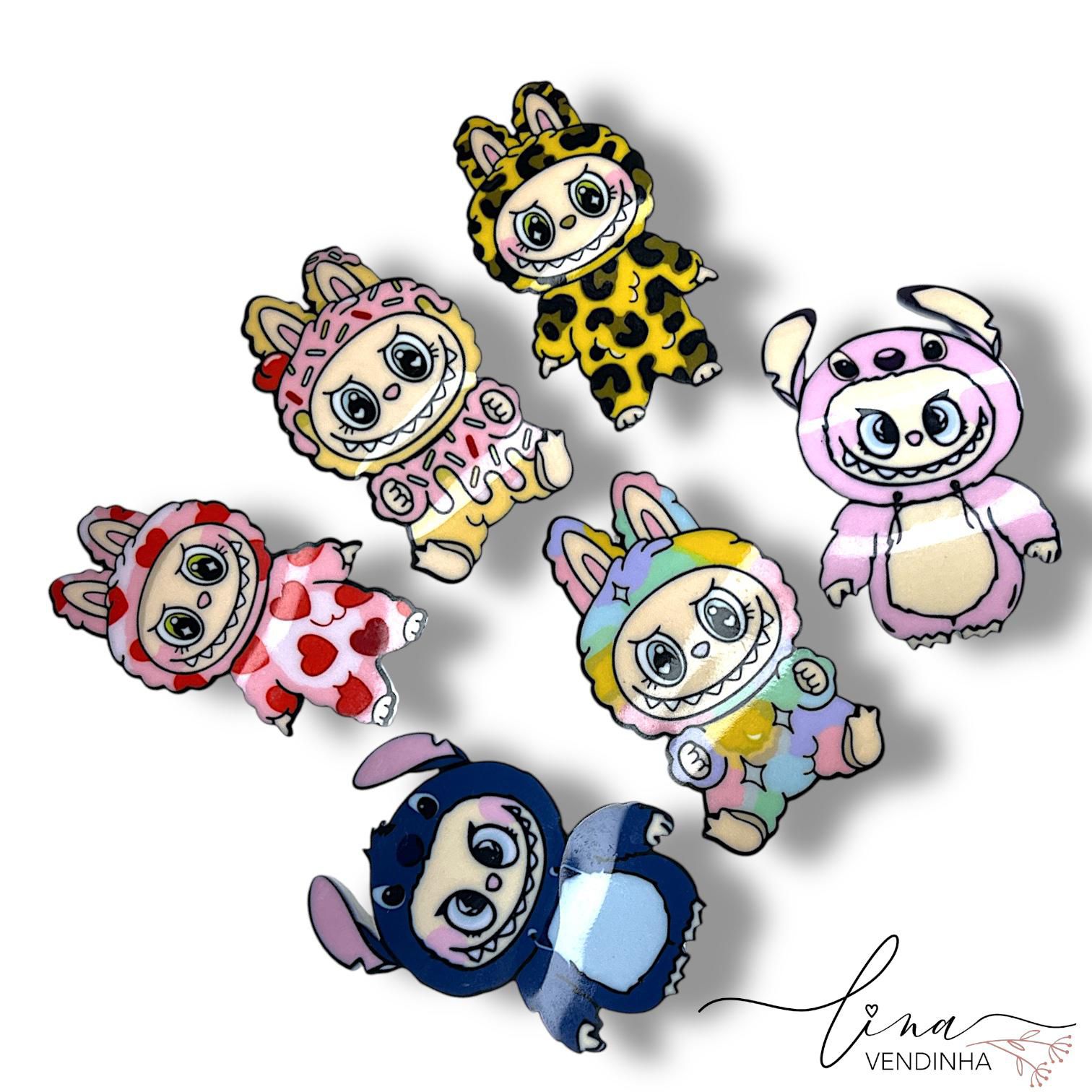 Labubu Coloridos 8,5CM (2Uni.) | VENDINHA LINA