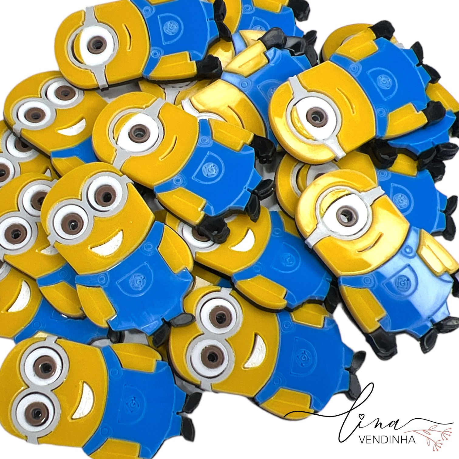 Minions Acrílico Azul 5CM (2Uni.) | VENDINHA LINA