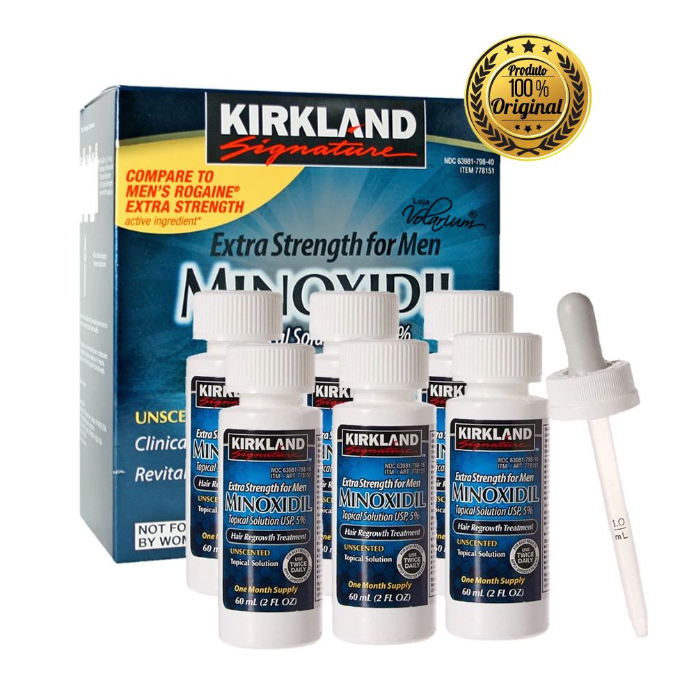 MINOXIDIL 5 KIRKLAND SIGNATURE® FORÇA EXTRA ORIGINAL LOJA VOLARIUM