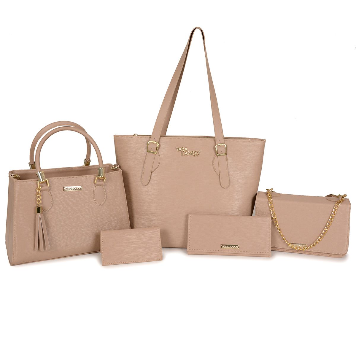 Kit 5 peças Bolsa feminina grande + bolsa tiracolo + bolsa pequena