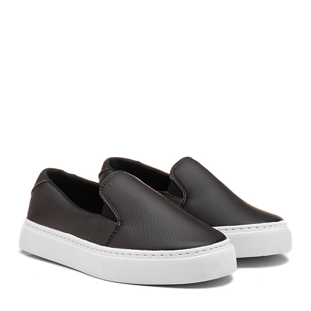 black slip on with white sole