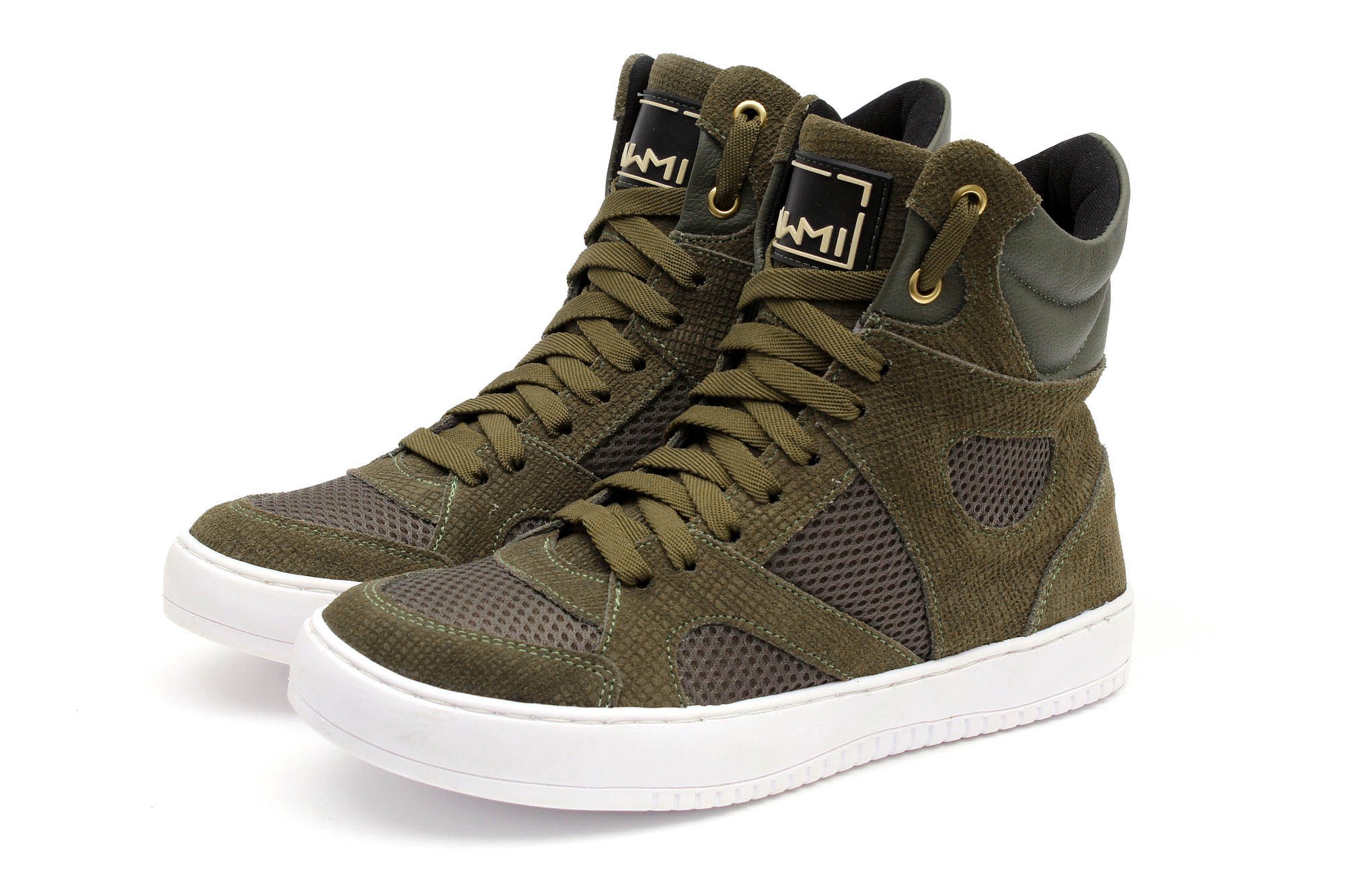 Tenis Sneaker Bawmi Cano Alto Feminino Verde Militar | BAWMI