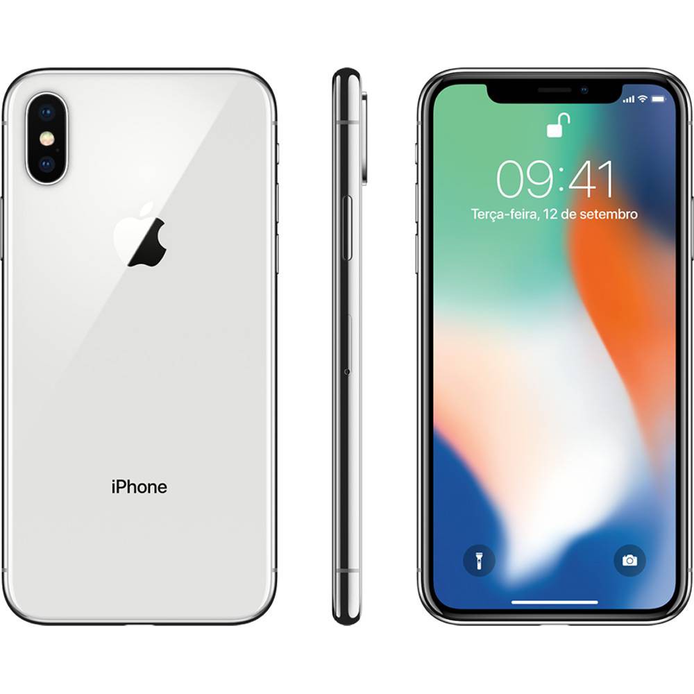 IPhone X Prata 256GB Tela 58 IOS 11 4G Wi