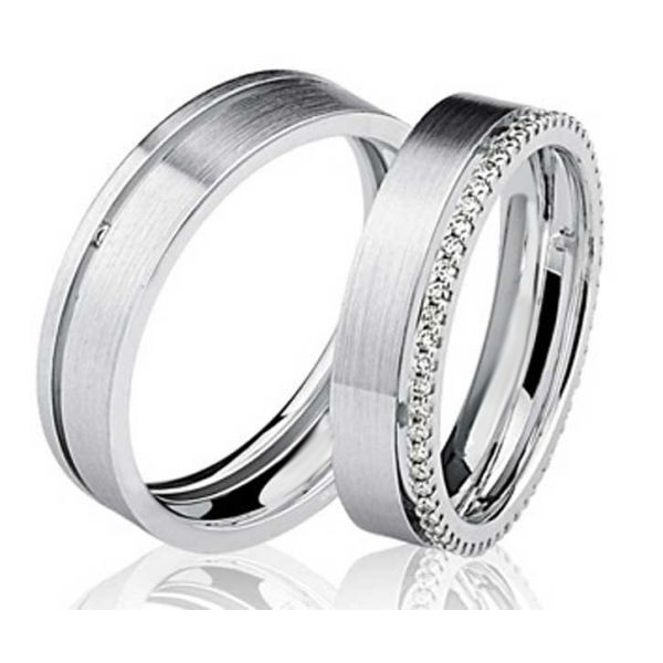 Alianças De Compromisso Com Nome Gravado Em Cima Par De Alianca Casamento E Noivado Em Ouro Branco 18k Com 6mm E Brilhantes Fabrica Do Ouro Atacado