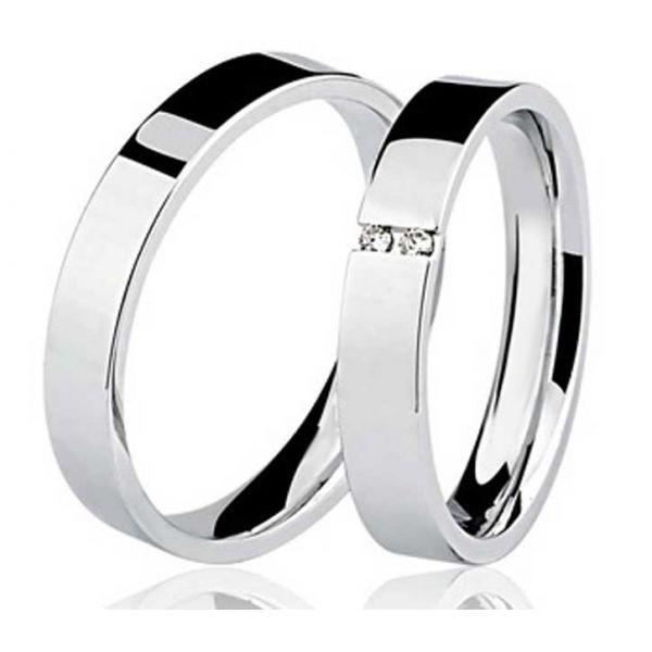 Par De Alianca Casamento De Ouro Branco 18k 3mm Fabrica Do Ouro