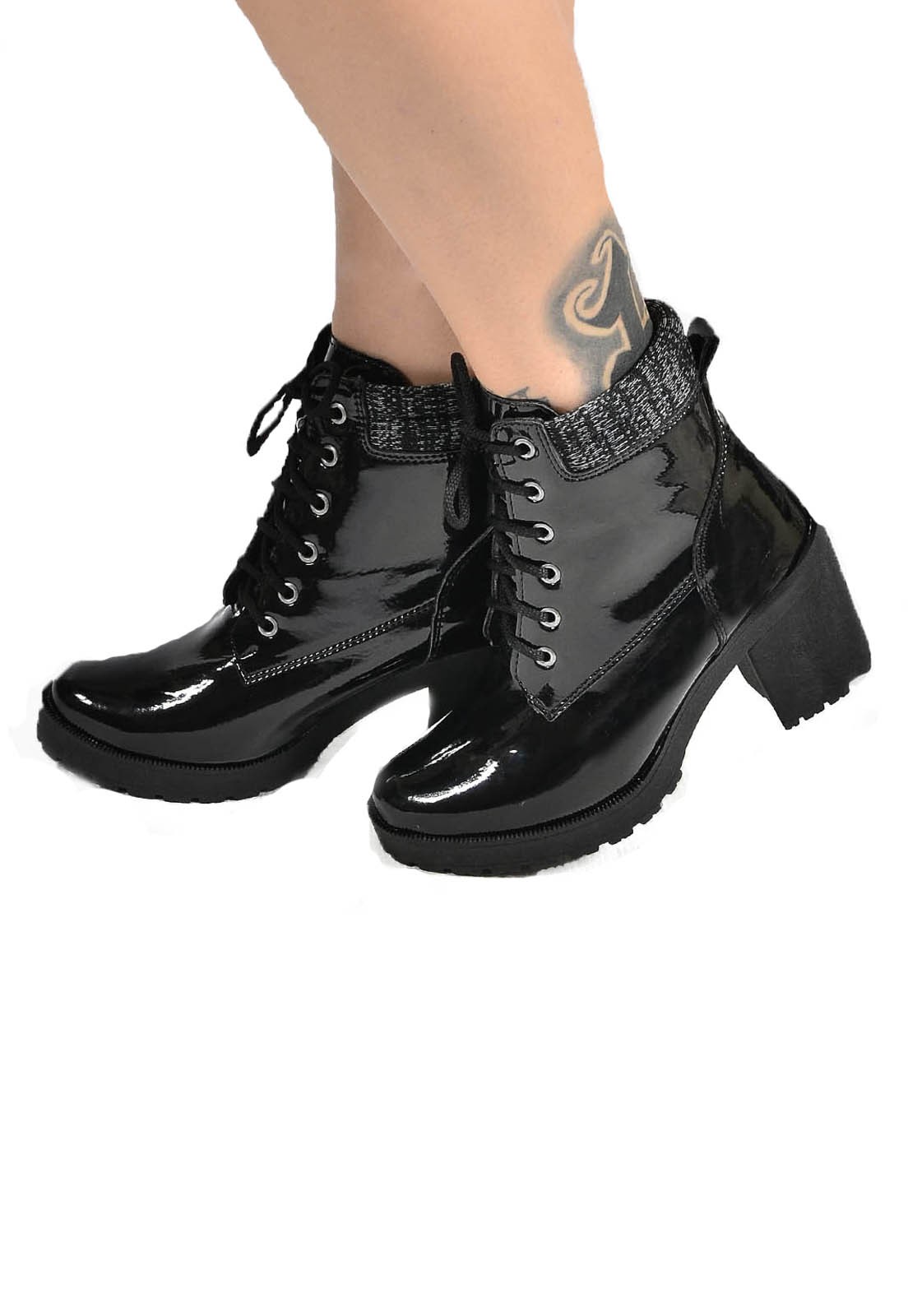 bota coturno galway tratorada em couro vermelho