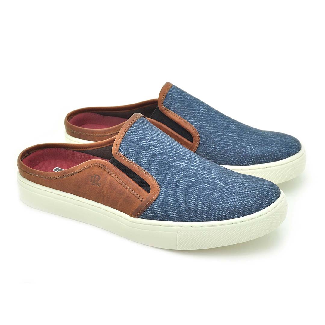 Mule Masculino Stratus Oxford Azul Jeans | Calçados Laroche