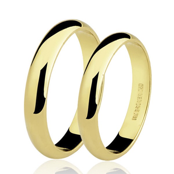 Par De Aliancas Em Ouro 18k Anatomica 4 3mm Bruner 75 0052 2 000