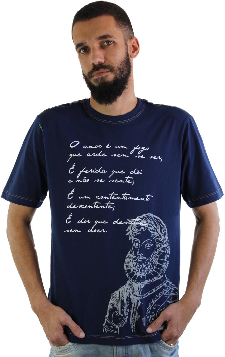 Camiseta Luís de Camões Marinho - Tertúlia Produtos Literários