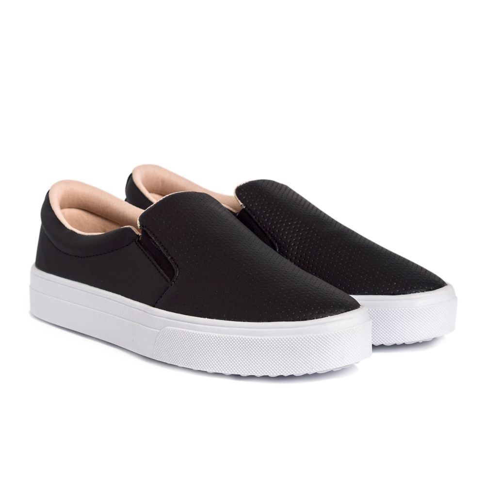 slip on preto sola alta