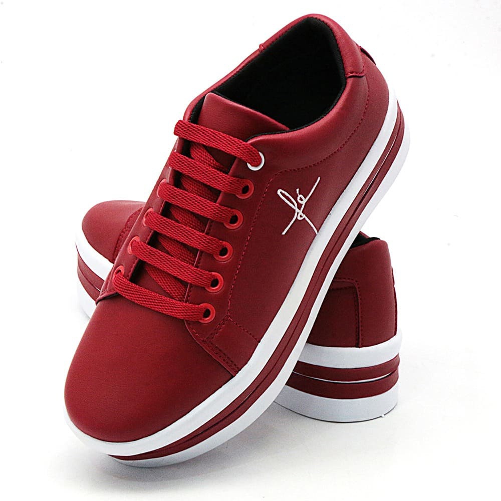 TÃªnis Feminino Plataforma FÃ© Vermelho | BALLUGA