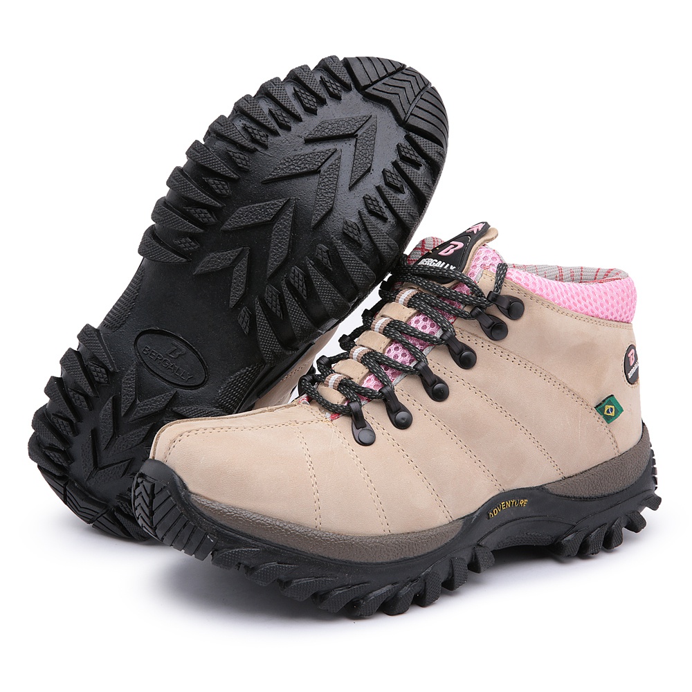 bota bergally adventure creme rosa