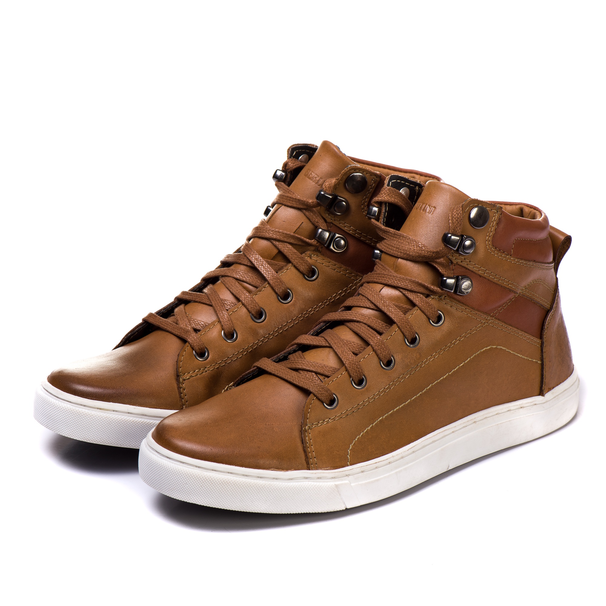 tenis cano alto feminino caramelo