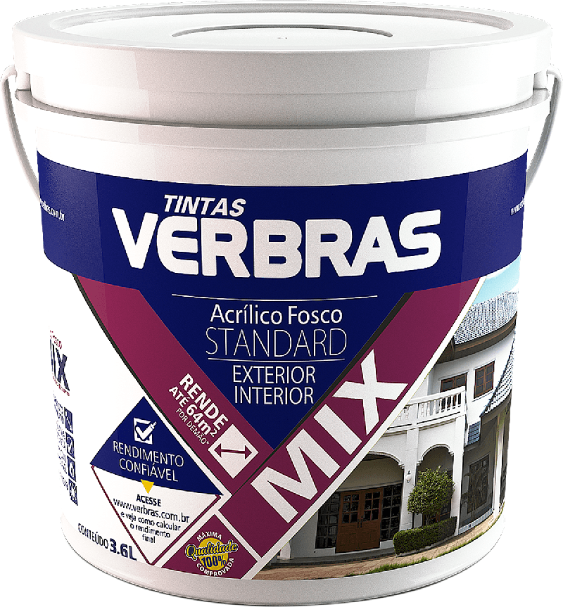 Tinta Acrílica Mix Verbras Exterior-Interior Galão 3,6L | CREL TINTAS