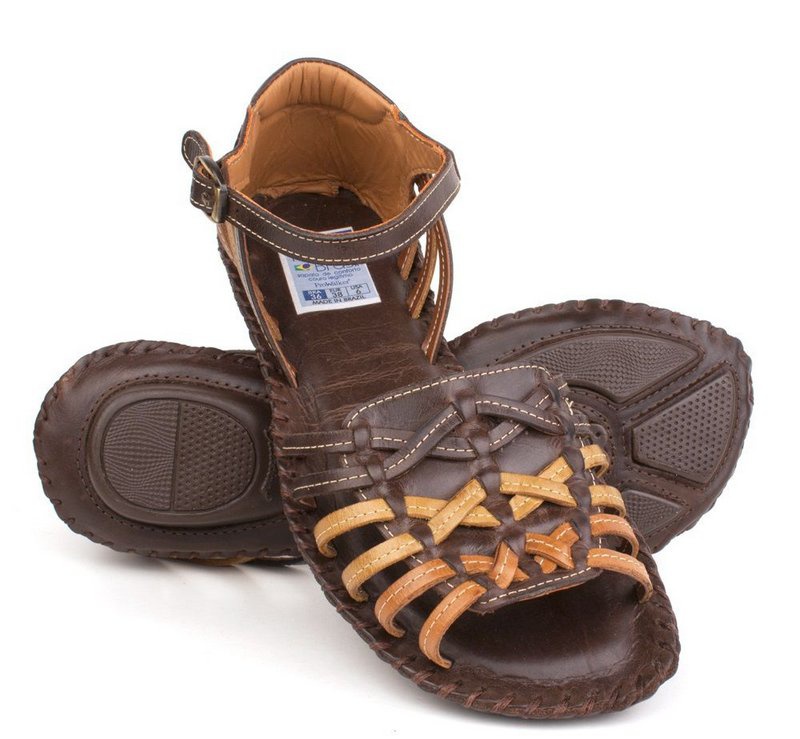 rasteirinhas de couro legitimo