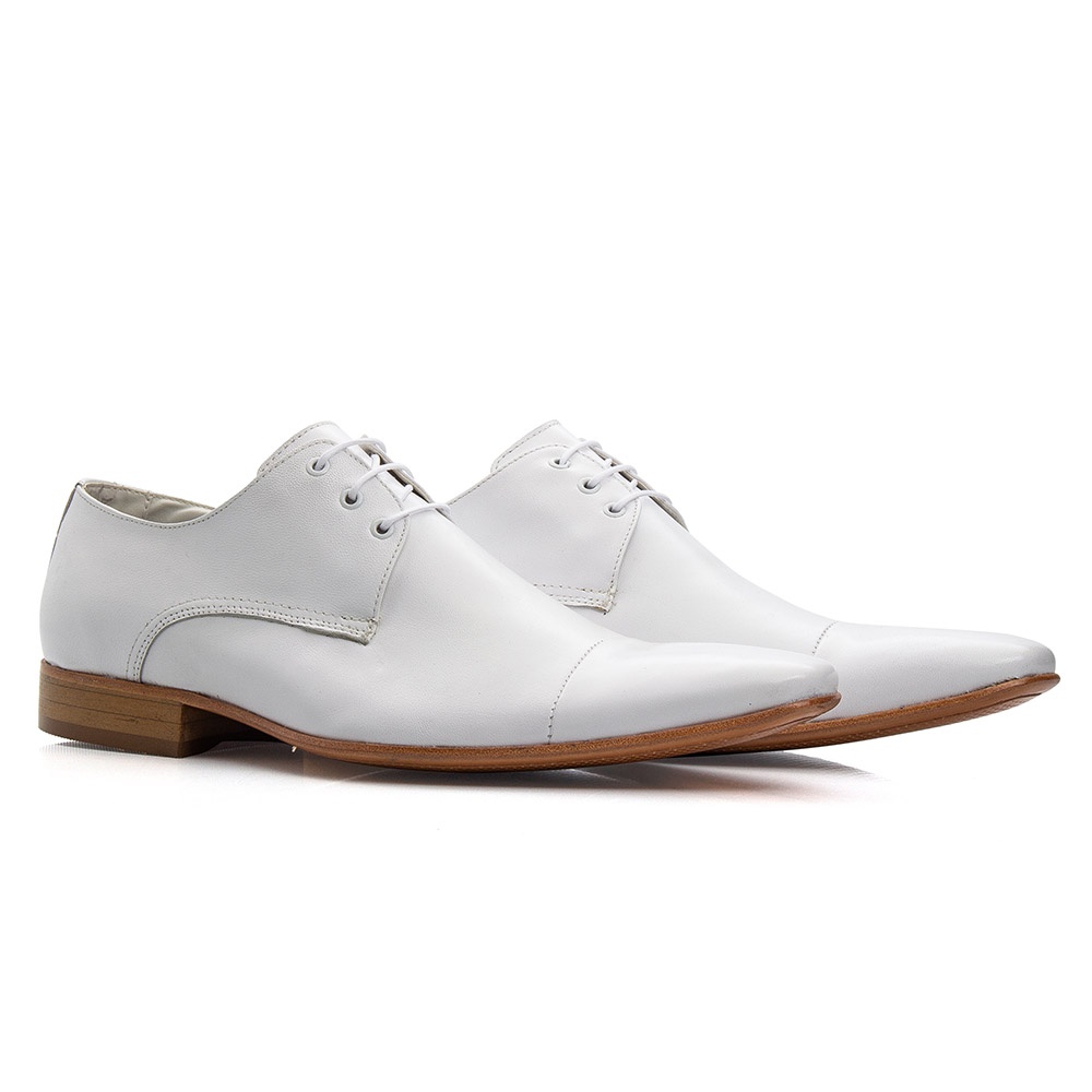 Sapato Social Masculino Sola de Couro Branco 307 | FrancaSapatos
