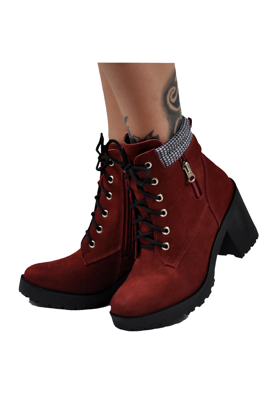 bota coturno galway tratorada com zíper