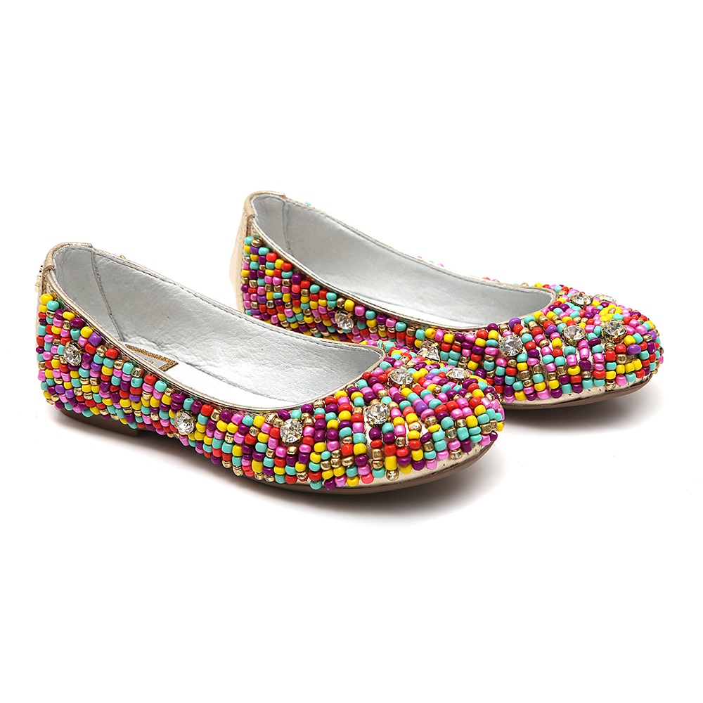 Sapato de Miçangas Colorido Feminino Infantil Gats | GATS