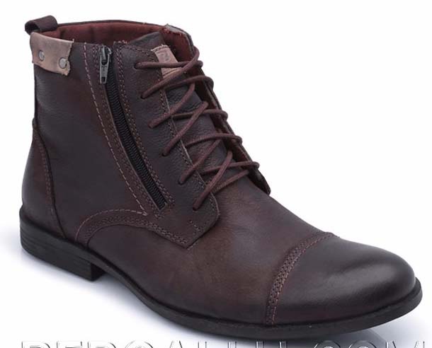 bota couro cru masculina