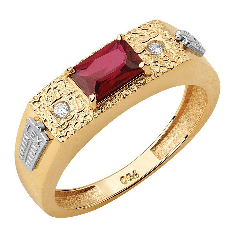 Anel de Formatura Direito Feminino e Masculino com Rubi - 0786AF (003z ...