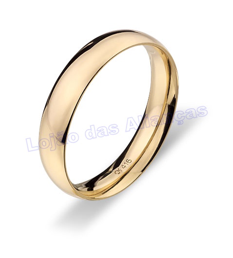 Par De Alianças De Ouro Maciço 10k 416 5mm 5 Gramas - Reta - KLEBER JÓIAS