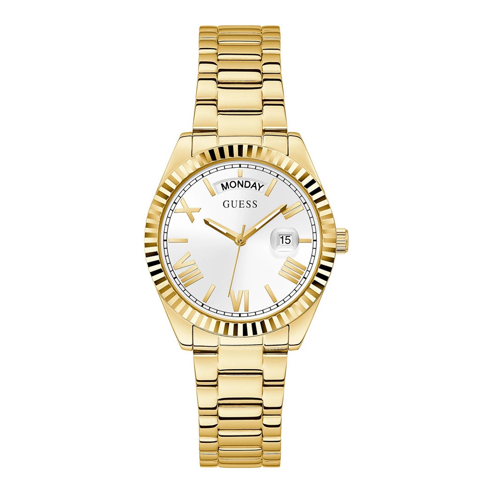 BRINCOS GUESS ROLLING HEARTS EM AÇO PRATEADO JUBE03341JWRHT-U