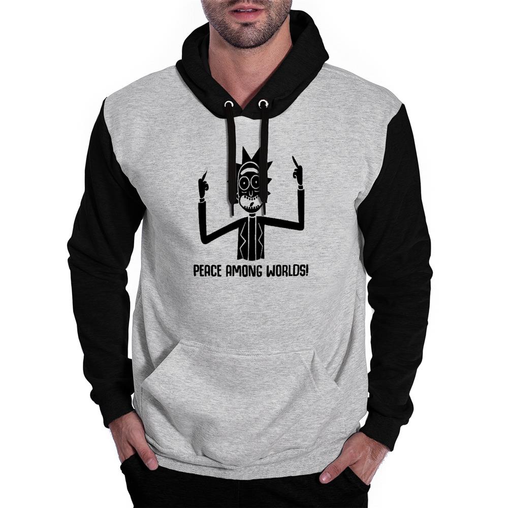 grey rick and morty moletom com capuz