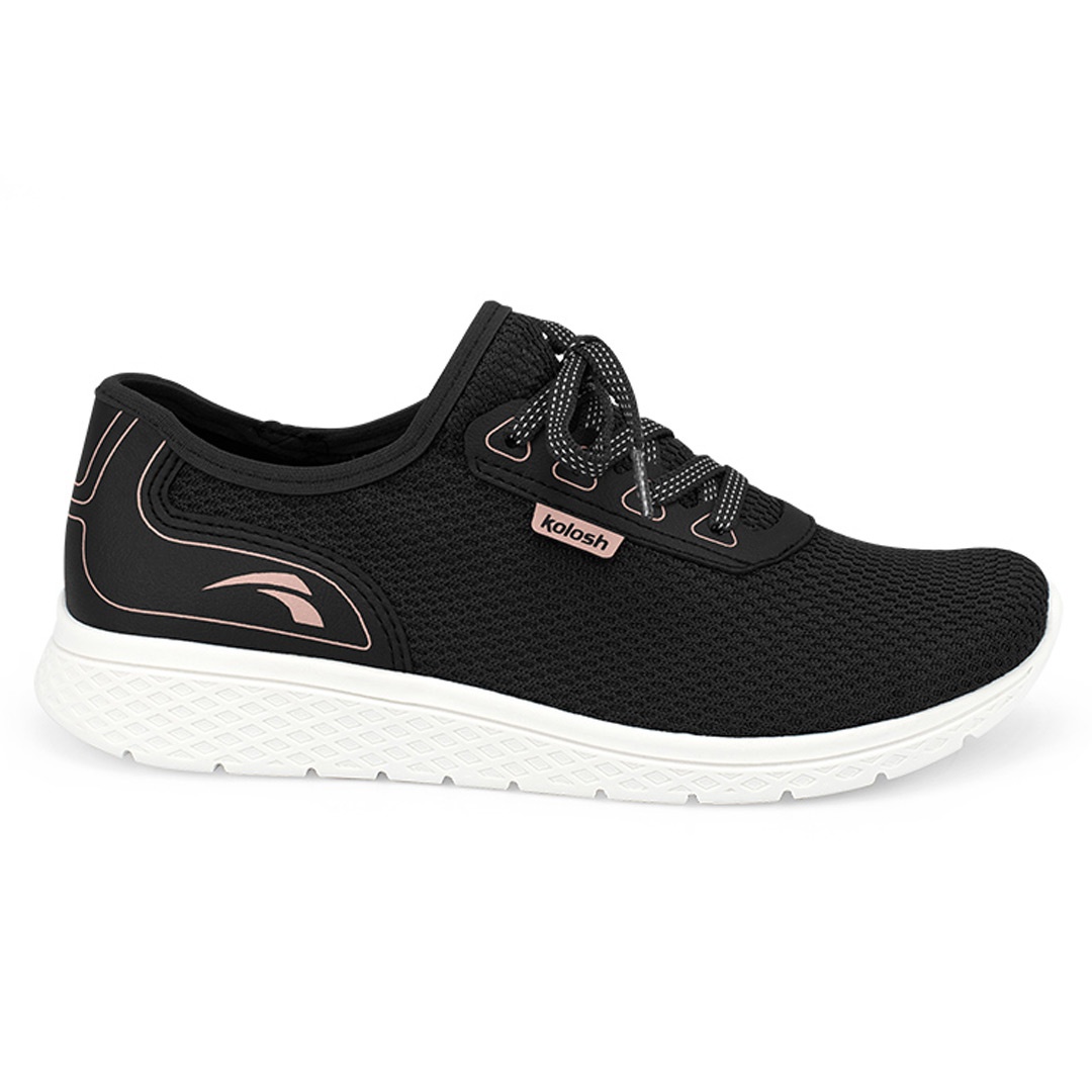 Tênis para Caminhada e Joanete - Preto | Pé Relax Sapatos Confortáveis