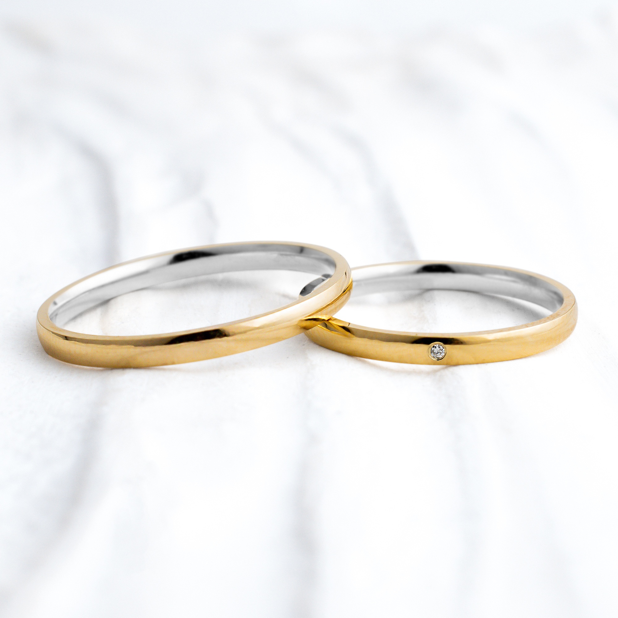 Aliança de Casamento e Noivado em Ouro e Prata 2mm Abaulada Classic ...