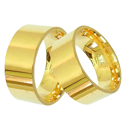 Aliança Retangular Grossa de Ouro 18K 8mm | RDJ JÓIAS