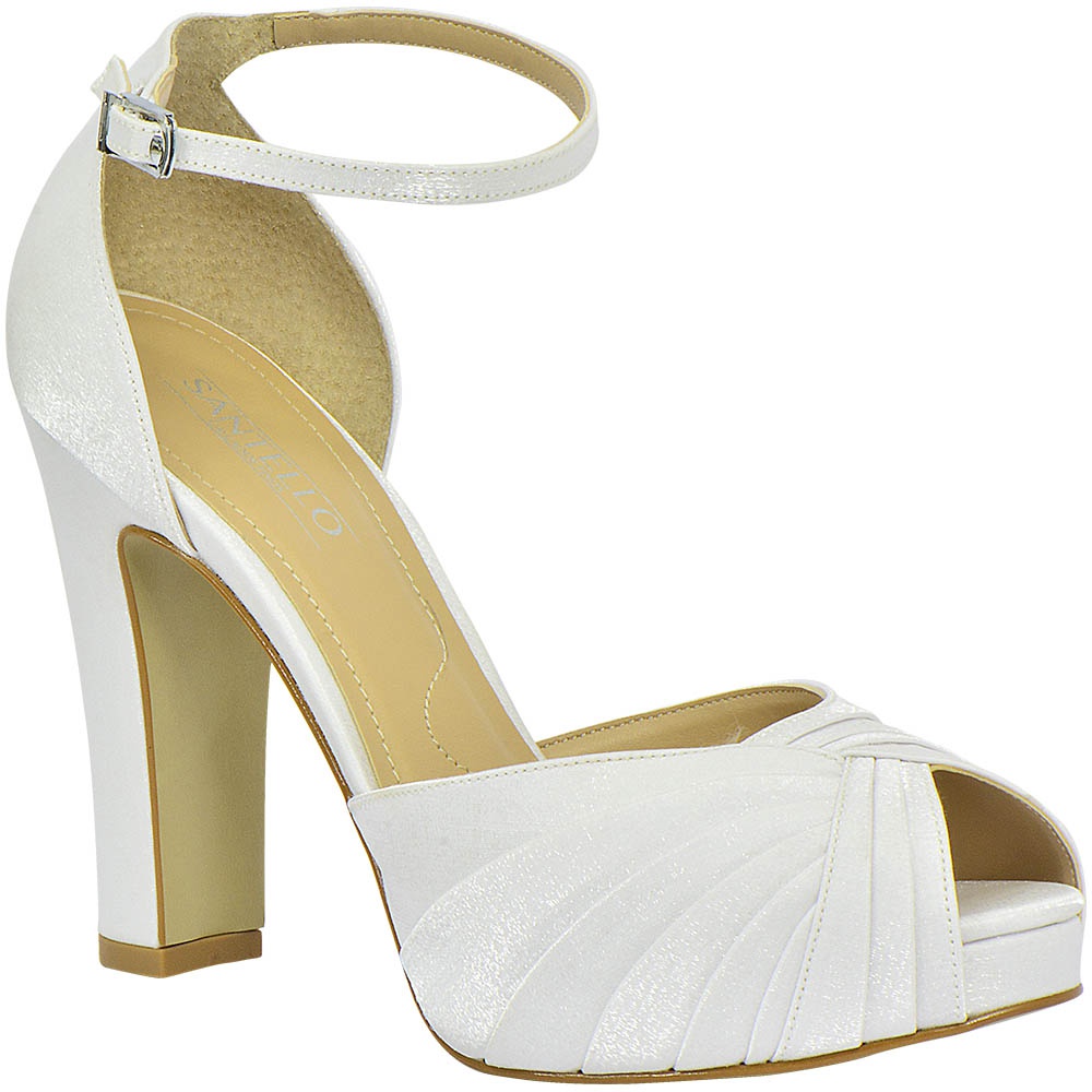 sandália para noiva salto grosso