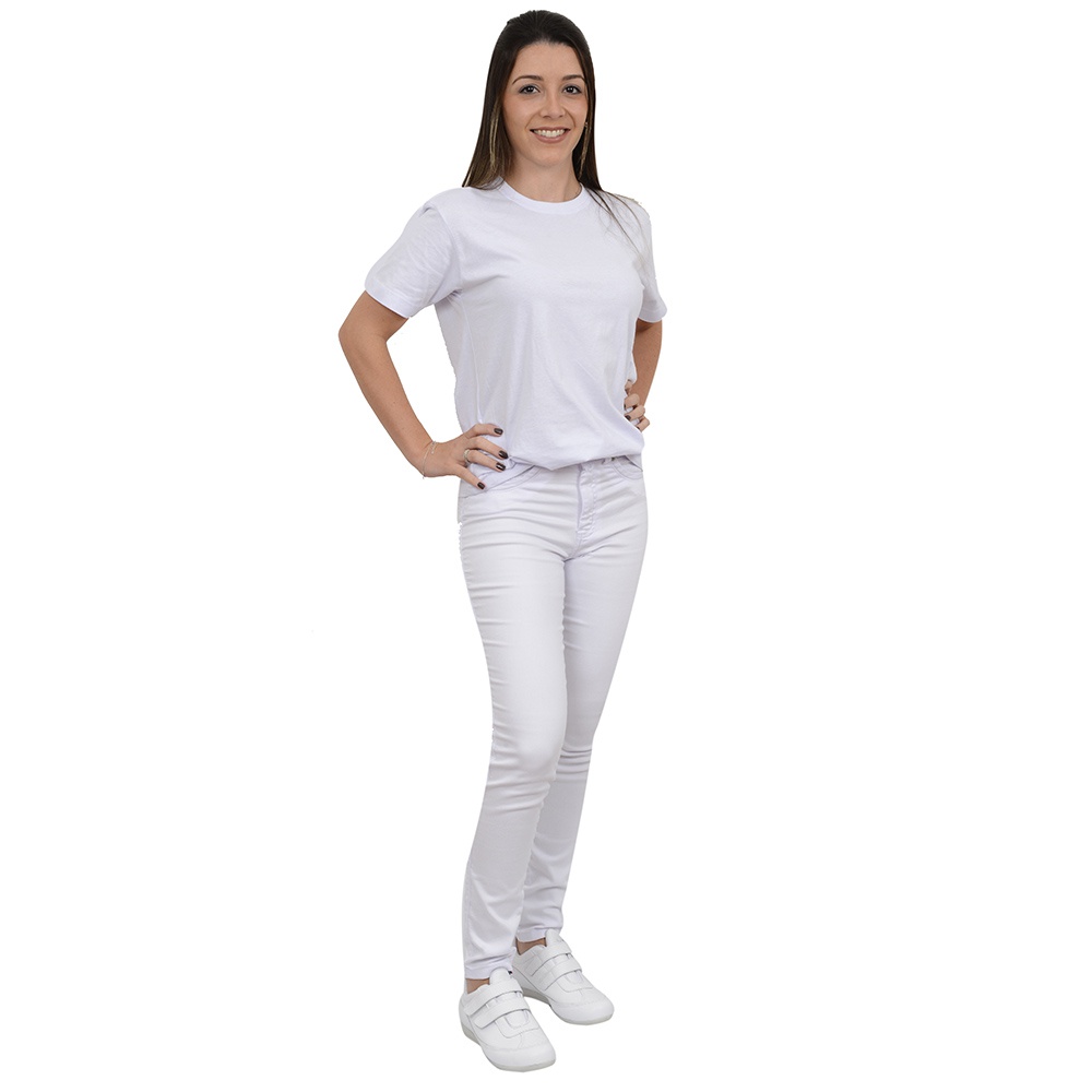 calça jeans branca cos alto