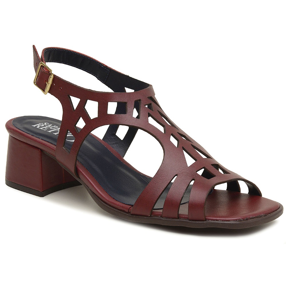 sandalia retro salto grosso