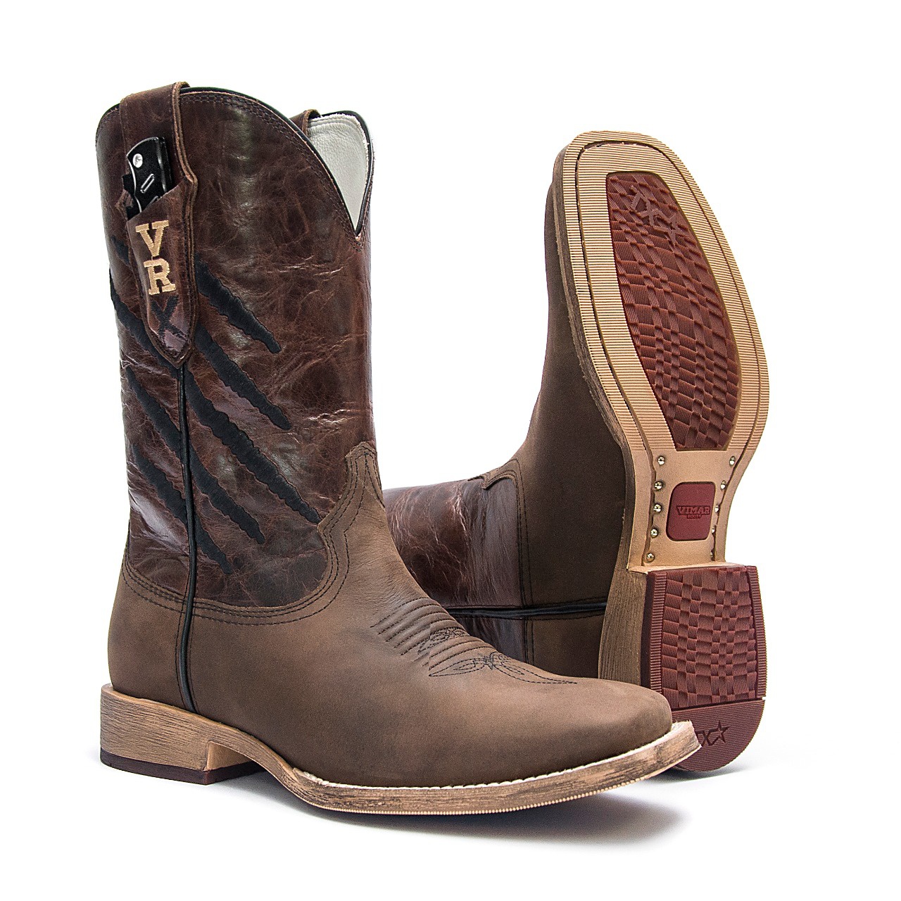 Western Boot TXS Welt Vimar Boots 81300 Dallas Brown + Canivete Xingú