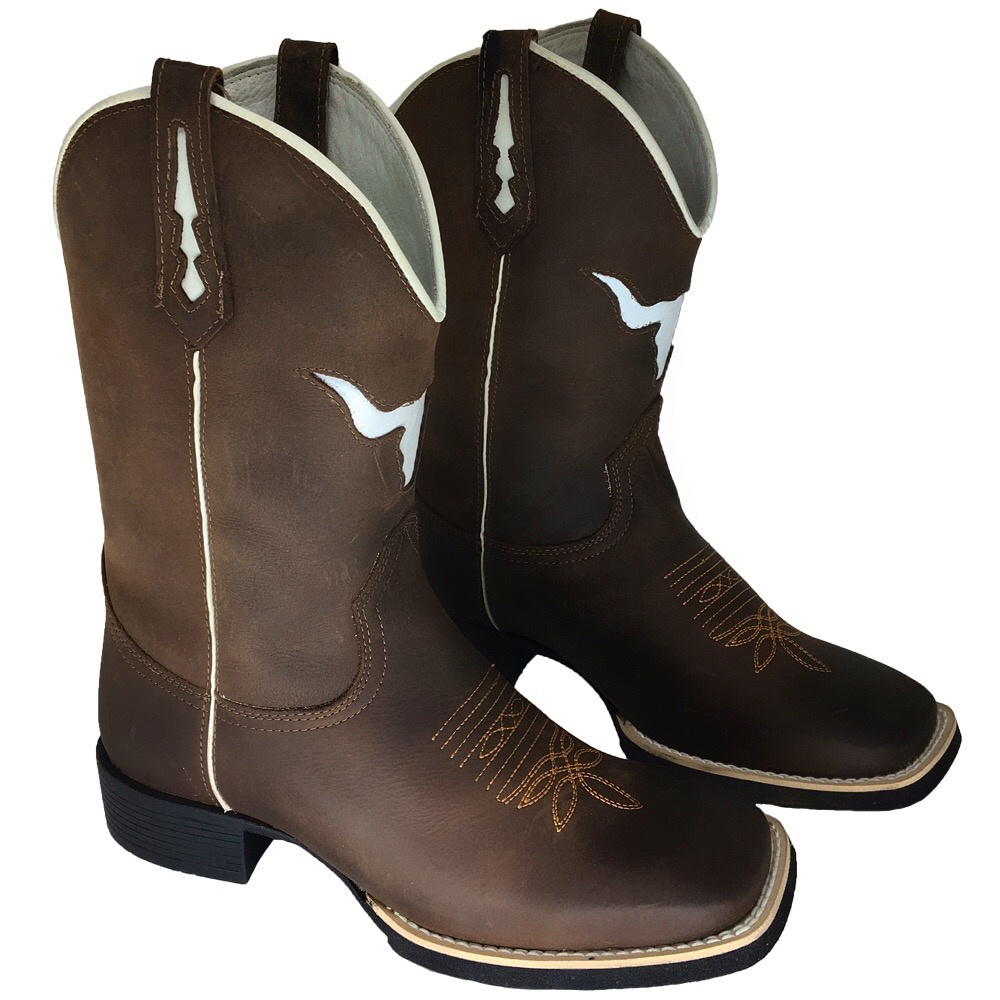 bota de couro de boi