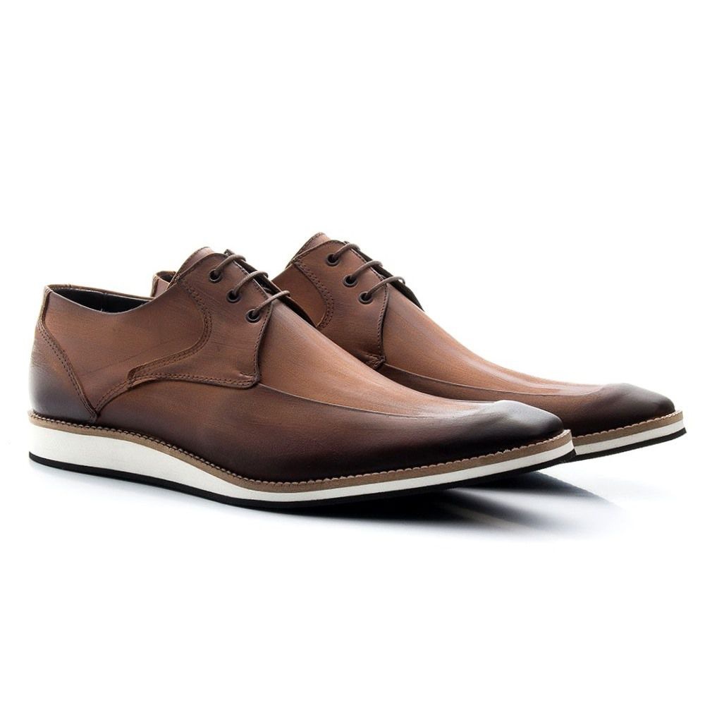 Sapato Masculino Oxford Estonado Cadarço Marrom | Torani Calçados
