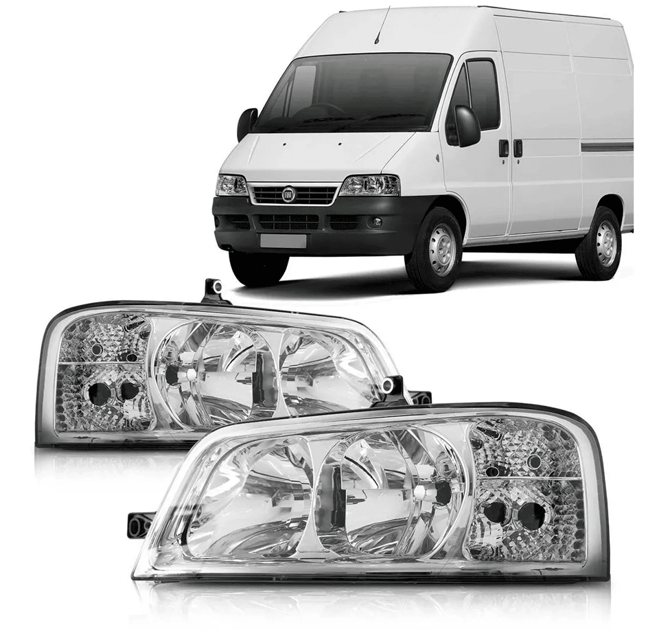 Farol Fiat Ducato 2006 á 2012 - Cromado | Dominio Auto Peças