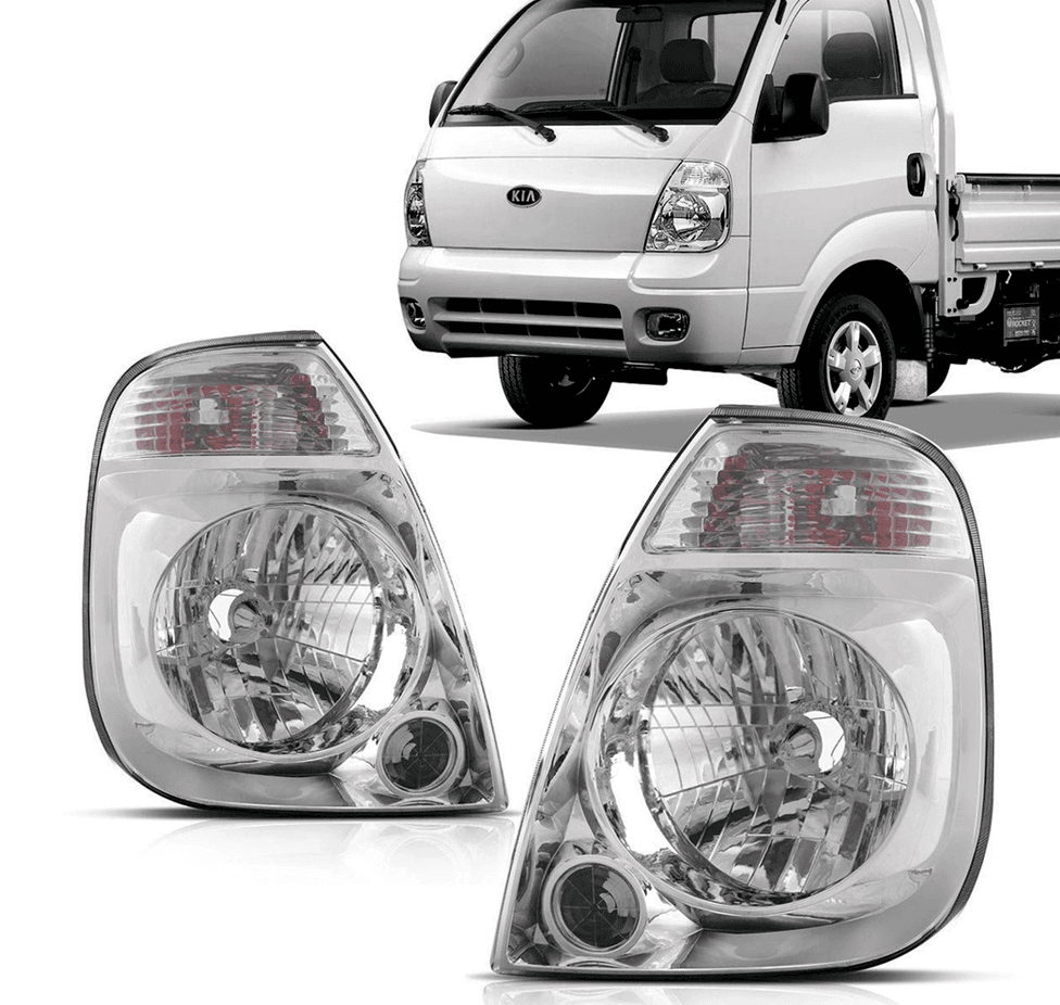 Farol Kia Bongo 2005 á 2011 - Cromado | Dominio Auto Peças