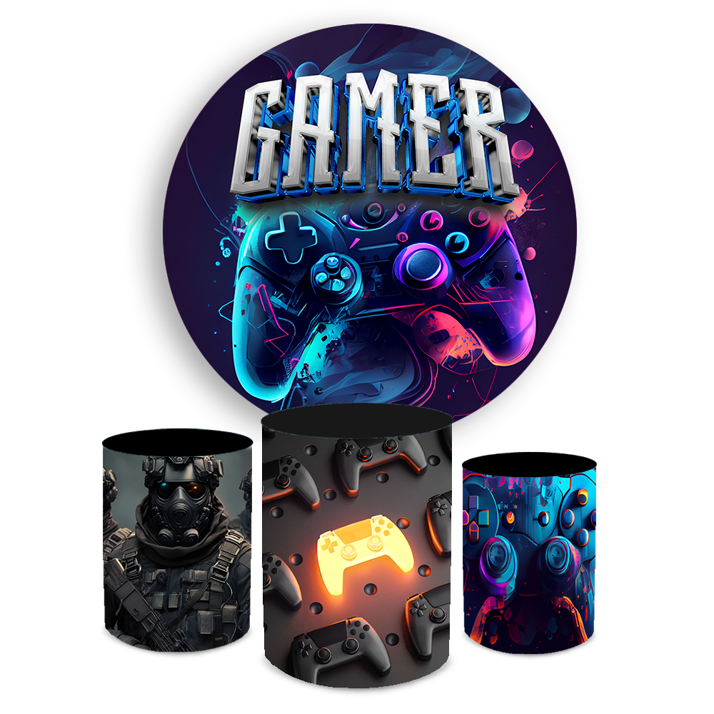 Kit Capa Painel Trio Cilindros Gamer Loja Bibi Painéis