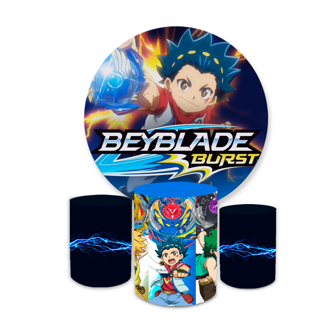 Kit Capa Painel Trio Cilindros Beyblade Loja Bibi Pain Is