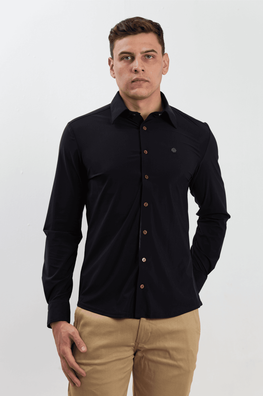 Camisa Scully Old West Masculina - Botão Estanho Manga Longa