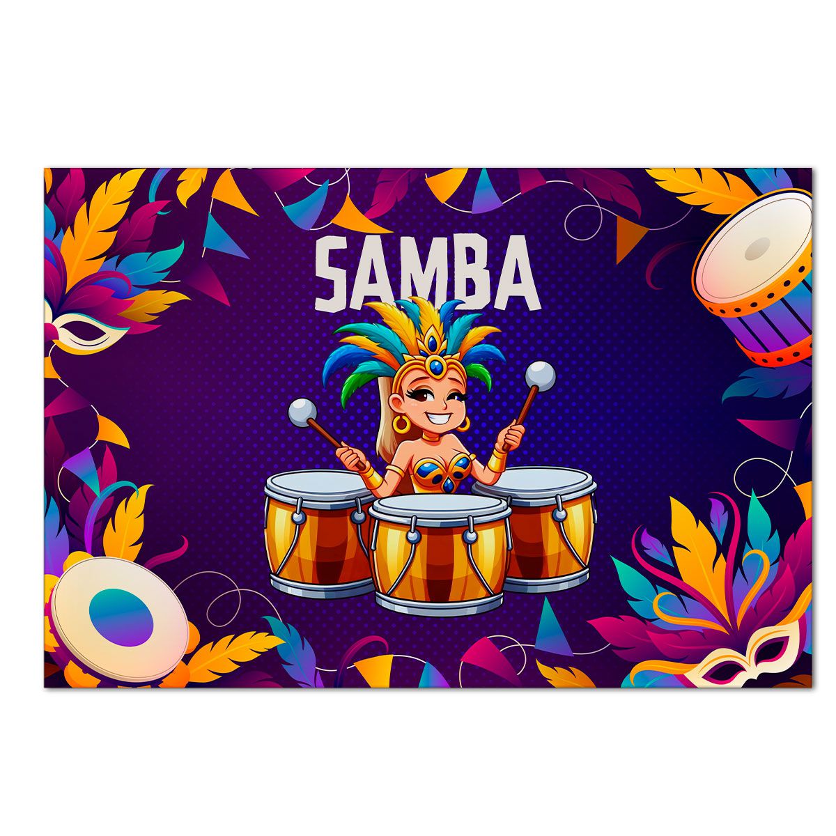 Painel Retangular Horizontal 2,20x1,50 Tema Roda de Samba | ESTAMPARIA NET