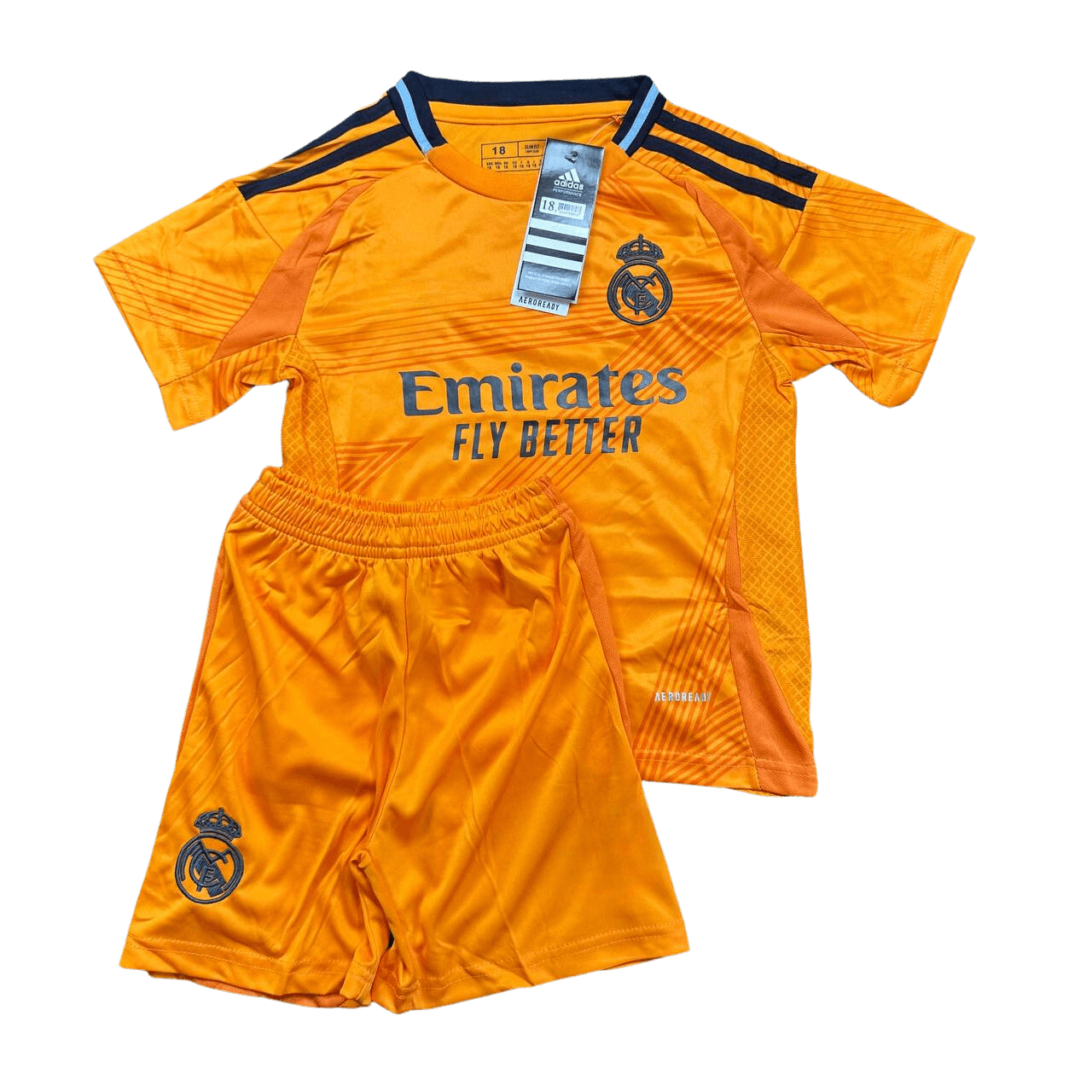 Equipación Real Madrid Infantil 2ª Equipación 2025-2026 - Camiseta Y Pantalón Azul Marino Con Detalles Verdes