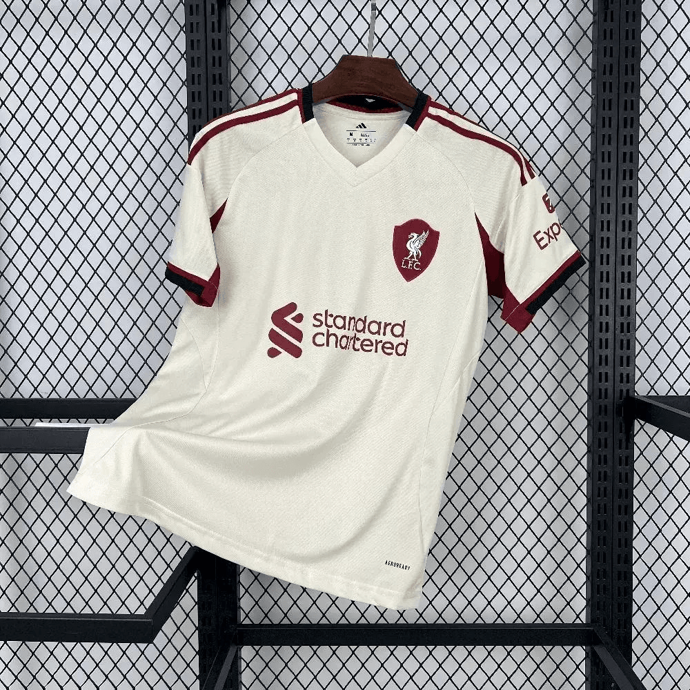 Camisa Liverpool Away II 25/26 - Bege - Torcedor Masculina | ATACADO ...