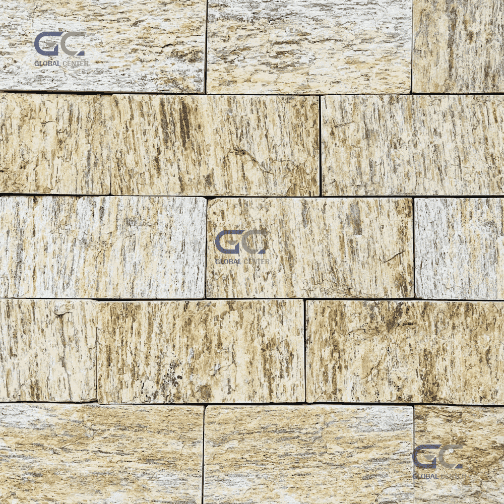 Pedra Madeira Serrada Amarela Com 0 5m 19 Peças 11 5x23cm Plaza