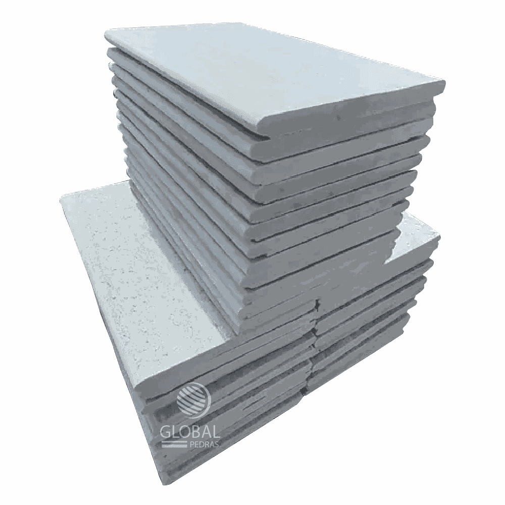 Borda Boleada Pedra São Tomé Branca - 37 X 57cm | GLOBAL PEDRAS
