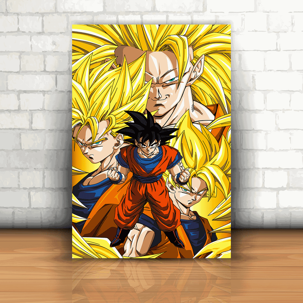 Adesivo Decorativo Parede Dragon Ball Z Goku Madeira Oferta