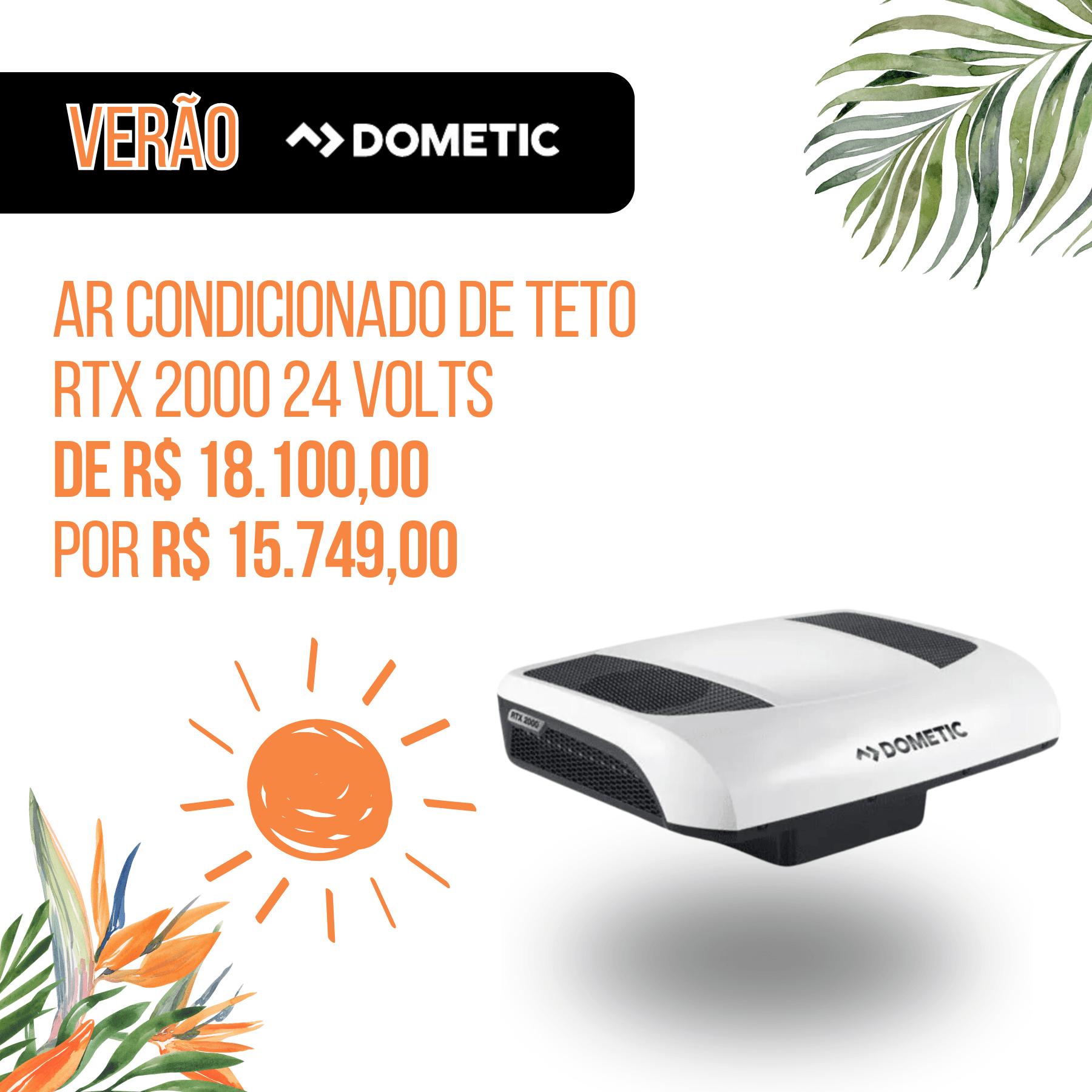 AR CONDICIONADO DE TETO RTX2000 ELÉTRICO 24V | LOJA DOMETIC